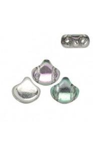 Ginko Leaf Beads 7.5x7.5mm Backlit pink mist